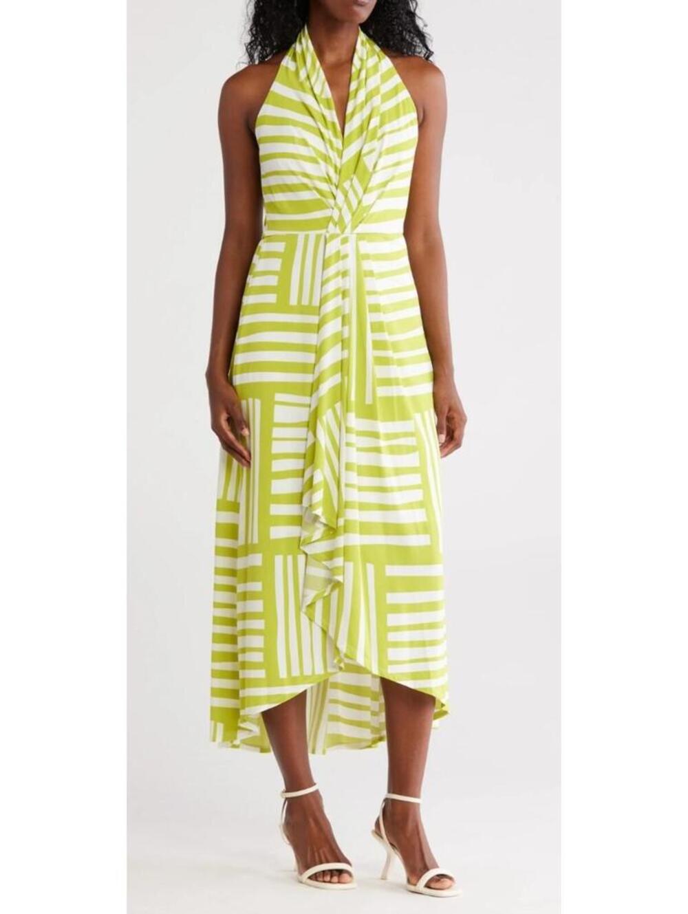 Womens Size 4 Calvin Klein KNOT FRONT MAXI DRESS BNWT High Low
